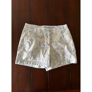 Crown & Ivy Women’s Size 4 Blue Floral Shorts Cotton Stretch 5” Inseam